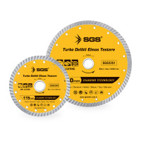 Disc diamantat turbo perforat SGS2250, 115 mm x 22,23 mm, pentru granit, ceramică, beton, piatră și marmură