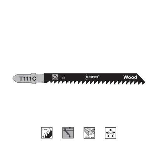 Set 5 pânze decupaj T111C pentru lemn 100 x 7.9 mm, Clean Cut