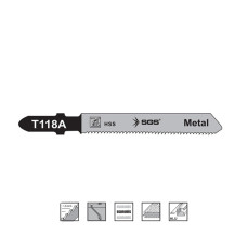 Set 5 pânze decupaj T118A pentru metal 77 x 7.9 mm, HSS, Fine Cut, pas dinți 1,2 mm