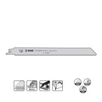 Set 5 pânze sabie metal S1122HF BI-METAL 225 x 2.5 mm, HSS, pentru metal, aluminiu și țevi