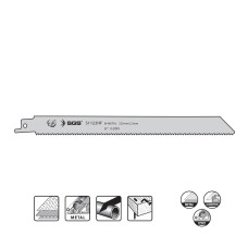Set 5 pânze sabie metal S1122HF BI-METAL 225 x 2.5 mm, HSS, pentru metal, aluminiu și țevi