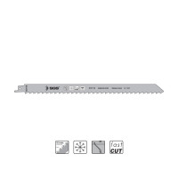 Set 5 pânze sabie S1211K inox 300×8.5 mm, 3TPI, pentru lemn, os, metal și PVC