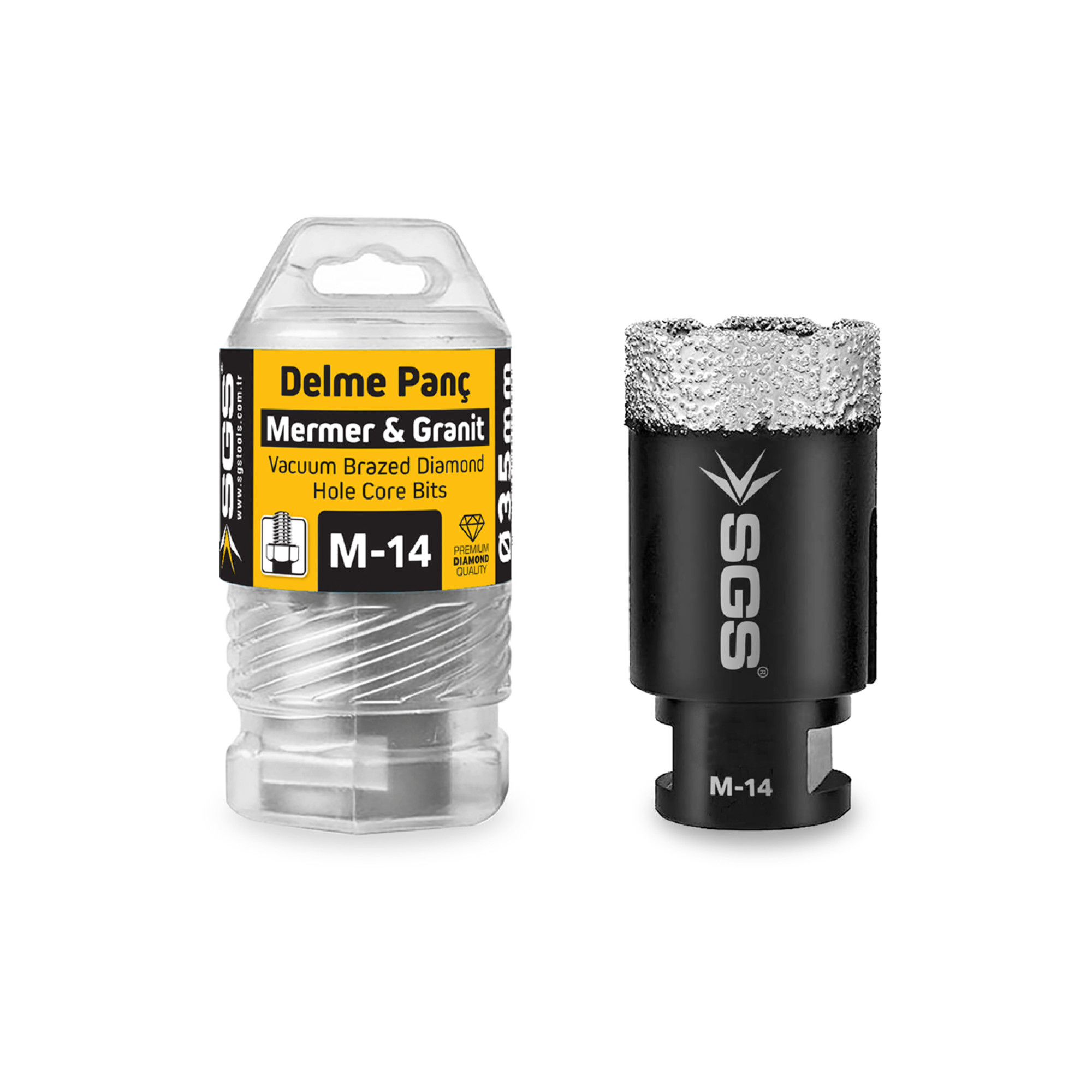Carotă diamantată Ø55 mm M14 pentru marmură, granit, piatră, cuarț – SGS2745