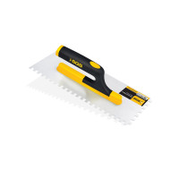 Gletieră dințată, 8 x 8 mm, 30 cm, oțel polisat, mâner deschis cauciucat ergonomic