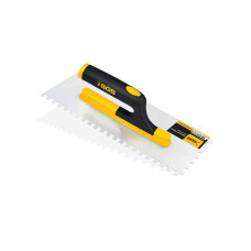 Gletieră dințată, 8 x 8 mm, 35 cm, oțel polisat, mâner deschis cauciucat ergonomic