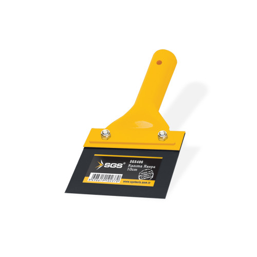 Răzuitor pereți metalic SGS 10 cm, lamă oțel 1,00 mm, pentru decopertare glet și vopsea