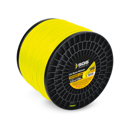 Fir trimmer, 3.0 mm x 1100 m, rotund, culoare galbenă, pentru motocoasă (bobină profesională)