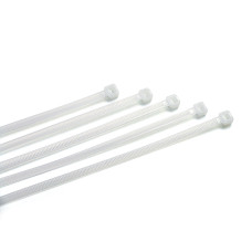Coliere plastic albe 2,5 x 200 mm, 100 bucăți – Nylon 6.6, rezistență -40°C/+85°C