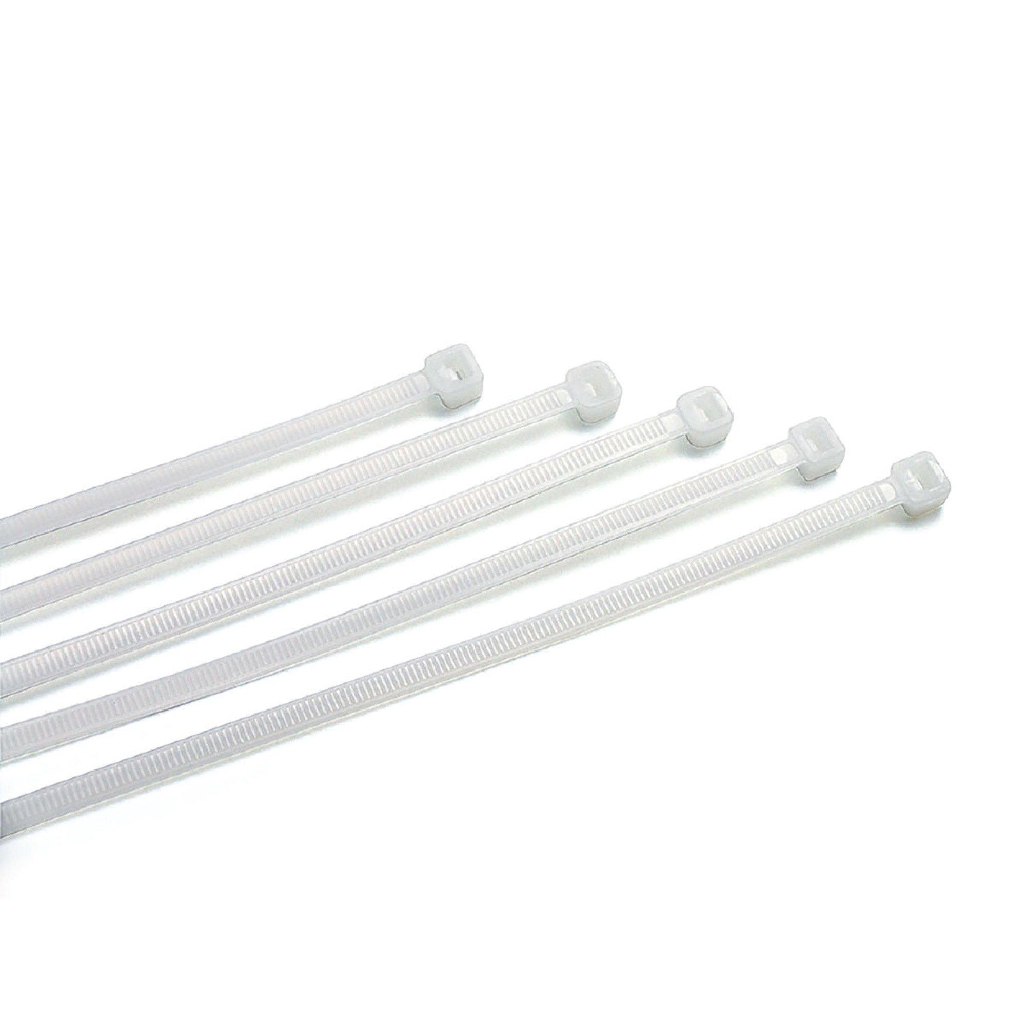 Coliere plastic albe 3,6 x 370 mm, 100 bucăți – Nylon 6.6, rezistență -40°C/+85°C
