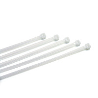 Coliere plastic albe 8 x 380 mm, 100 bucăți – Nylon 6.6, rezistență -40°C/+85°C