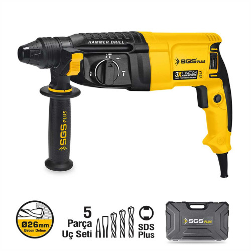 Ciocan Rotopercutor SDS Plus SGS PLUS SGS5177, 800W, 3 Funcții, 3J, Beton 26 mm, Cutie Transport