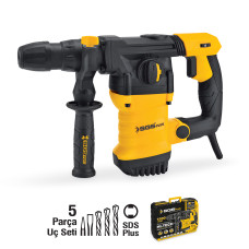 Ciocan rotopercutor, 1500W, 5.0 Jouli, SDS Plus, set 5 burghie, 3 funcții, valiză transport