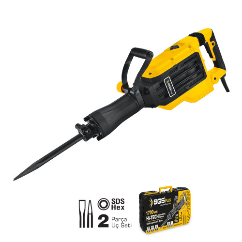 Ciocan Demolator Electropneumatic SGS PLUS SGS5187, 1700W, 60J, 1900 BPM, SDS HEX, Set 2 Dălți Inclus, Profesional