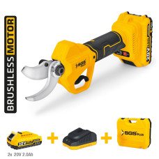 Foarfeca electrica crengi profesionala Brushless, SGS X-TEC,cu 2 acumulatori 20 V, 2000 mAh, diametru taiere 40 mm