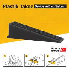 Distanțier autonivelare gresie și faianță tip pană – negru 20 mm SGS – 100 buc