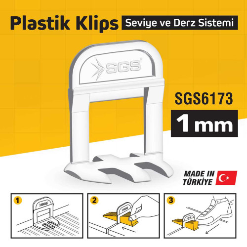 Distanțier autonivelare gresie și faianță 1 mm – clips plastic nivelare plăci ceramice SGS – 100 buc