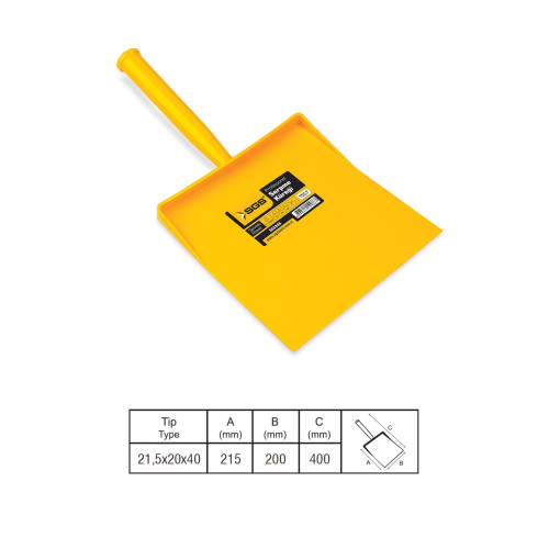 Lopată de tencuit din plastic ranforsat, 20 x 40 cm, rezistentă la îndoire, pentru aplicare mortar