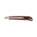 Cutter metalic, lama 9 mm, maner plastic, rosu/negru